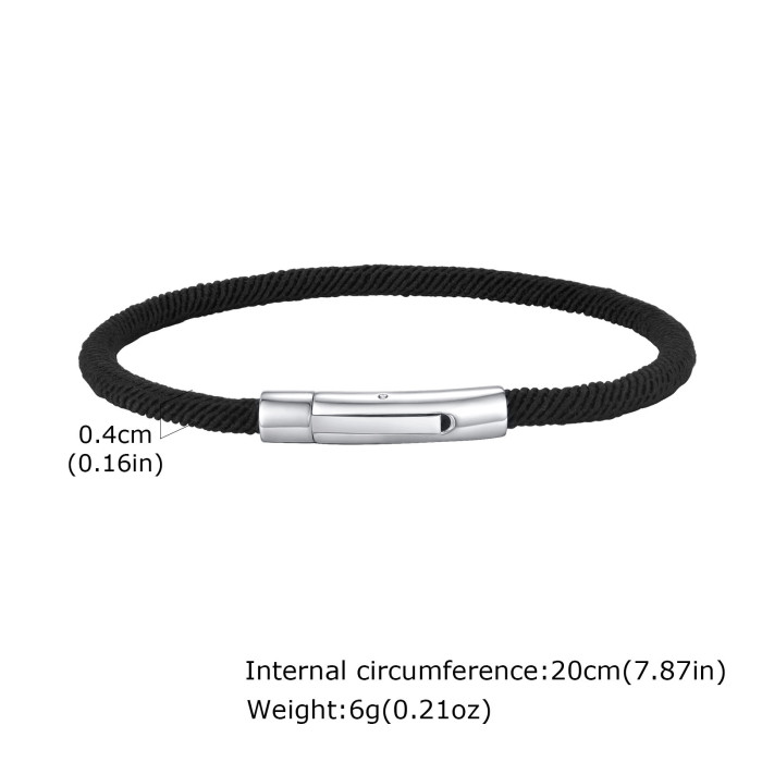 Stainless Steel Black Milanese Rope Bracelet