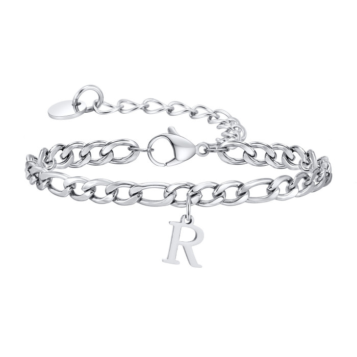 Wholesale Stainless Steel Men's Alphabet Bracelet