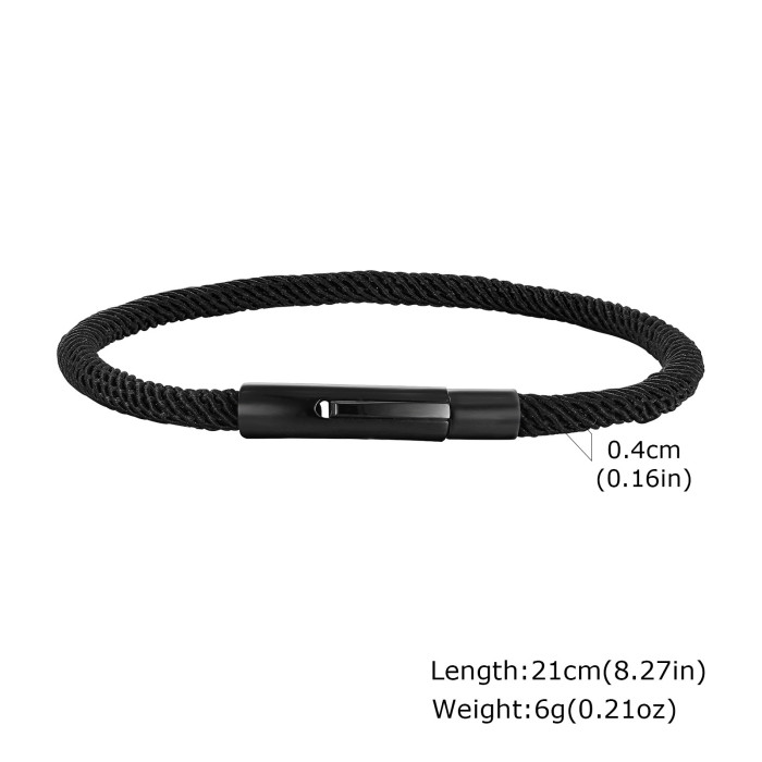 Stainless Steel Black Milanese Rope Bracelet