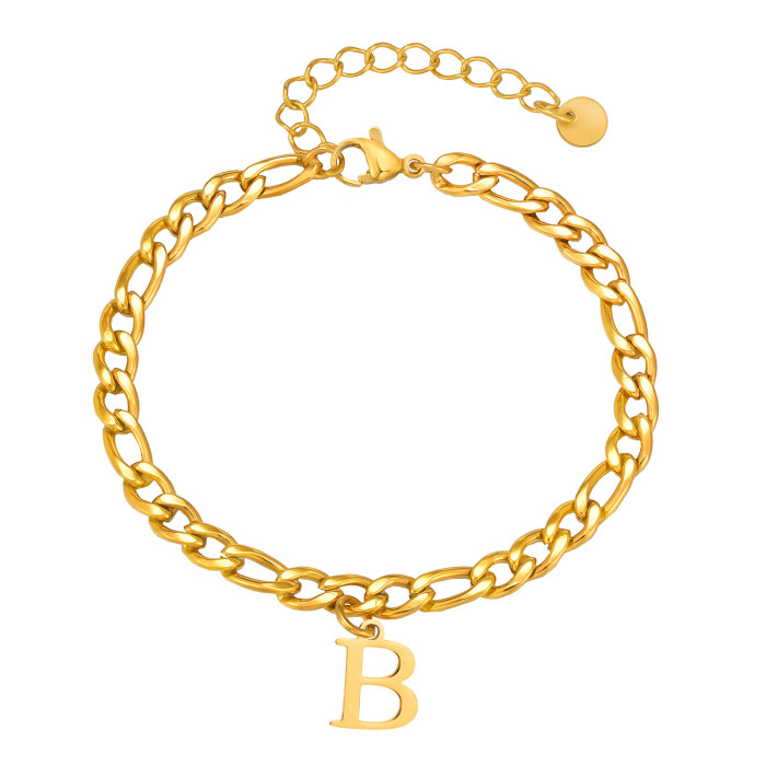 Wholesale Stainless Steel Men's Alphabet Bracelet