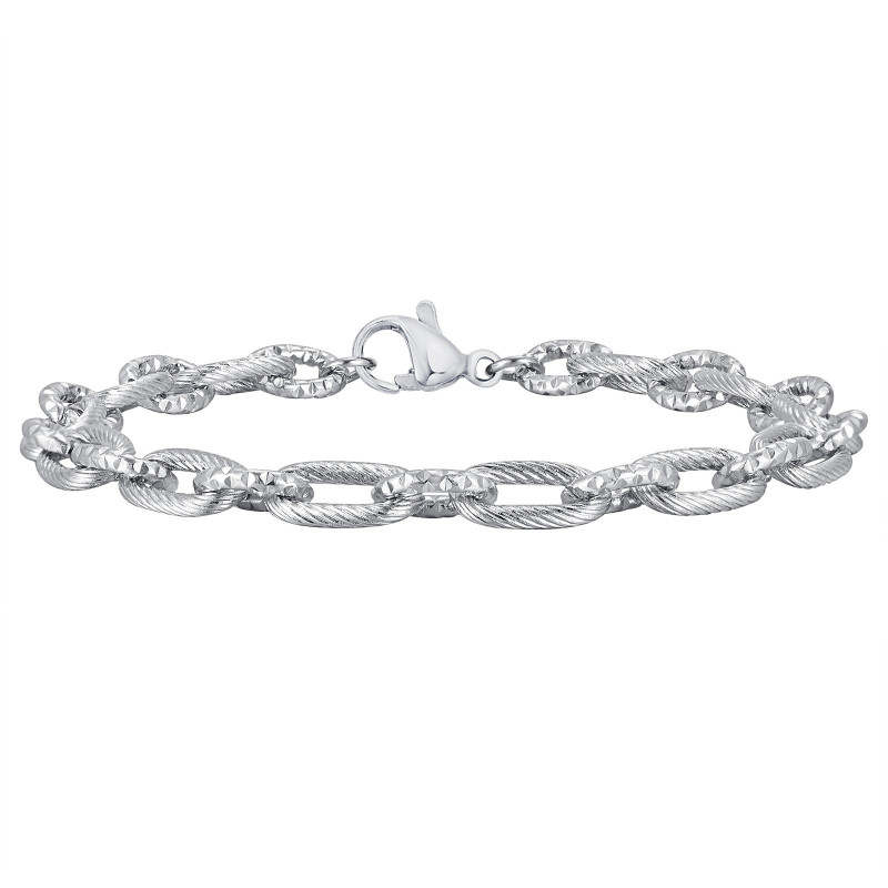 Wholesale Stainless Steel Embossed Loop Bracelet