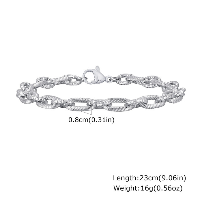 Wholesale Stainless Steel Embossed Loop Bracelet