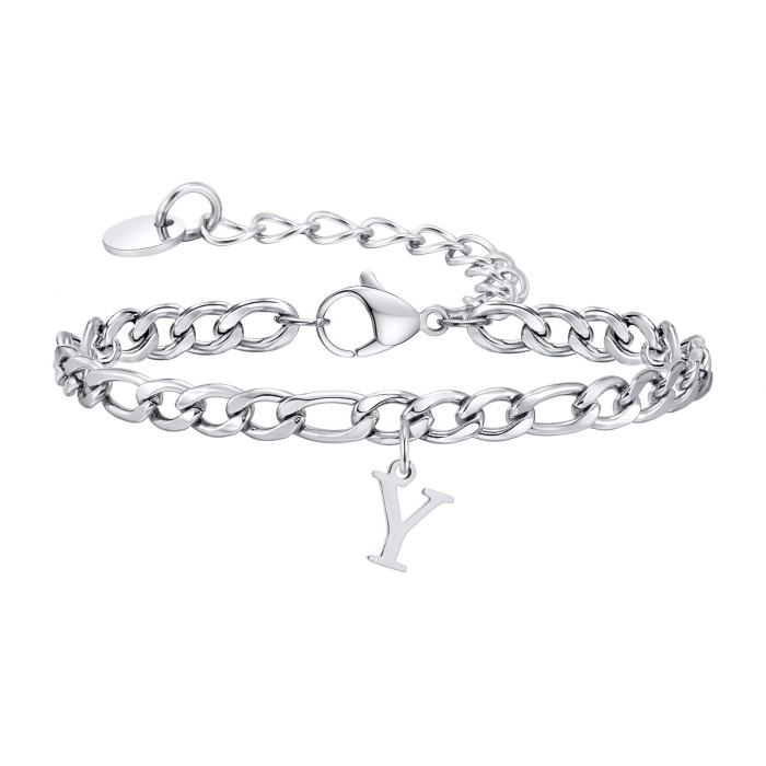 Wholesale Stainless Steel Men's Alphabet Bracelet