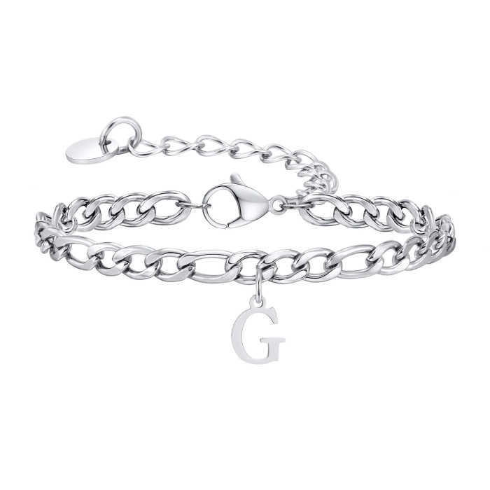 Wholesale Stainless Steel Men's Alphabet Bracelet