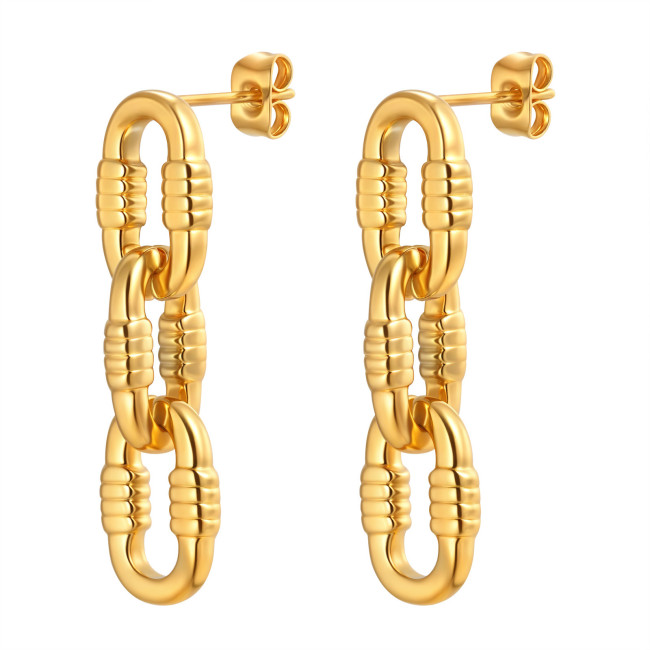 Wholesale Stainless Steel Chain Minimalist Earrings