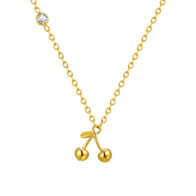 Wholesale Stainless Steel Niche Cherry Necklace