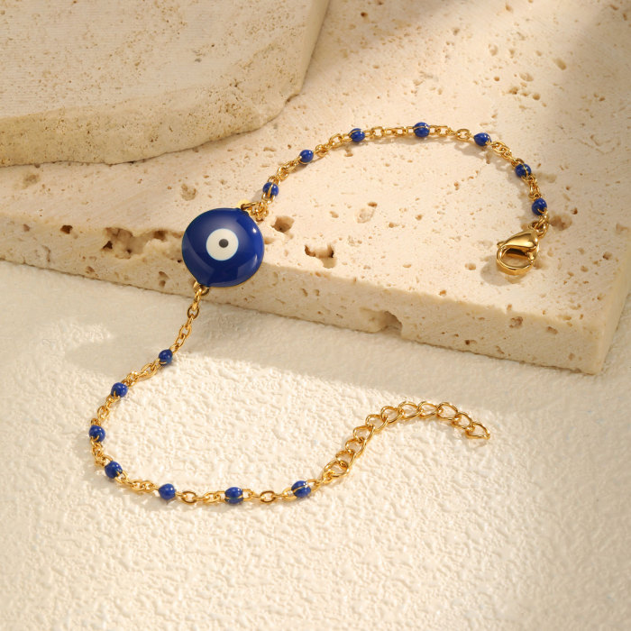 Wholesale Stainless Steel Blue Devil's Eye Bracelet