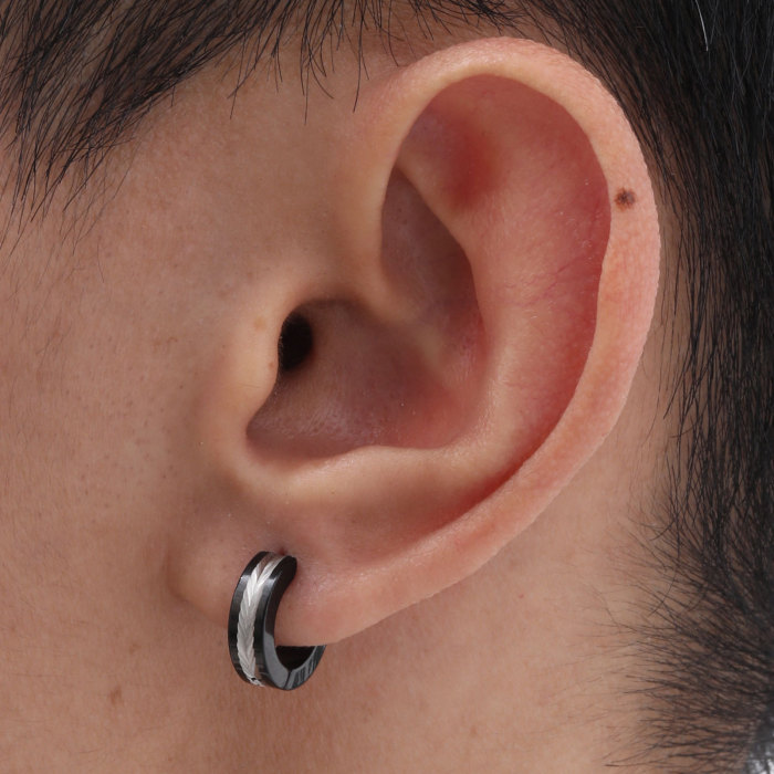 Wholesale Stainless Steel Black Earrings