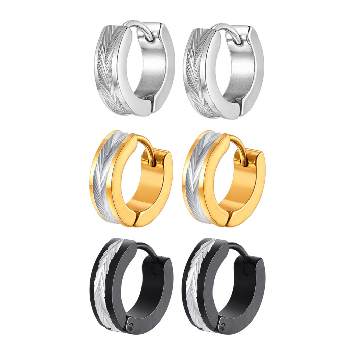 Wholesale Stainless Steel Black Earrings