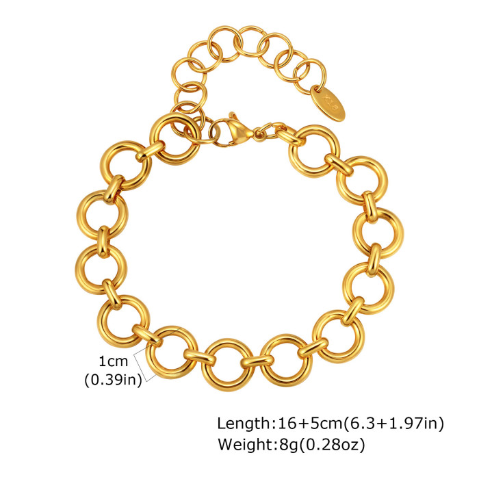 Wholesale Stainless steel Ring Chain bracelet