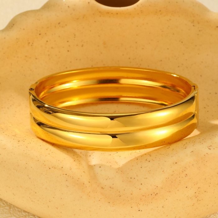 Wholesale Stainless Steel Double High Polished Bangle