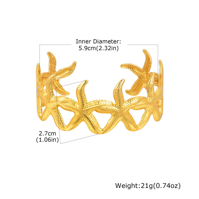 Wholesale Stainless Steel Starfish Bangle