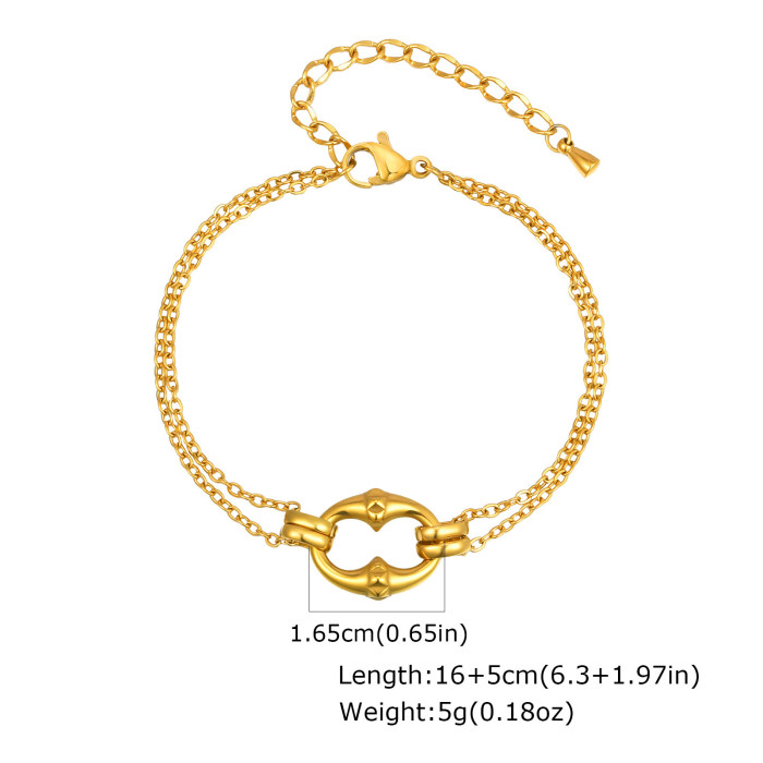 Wholesale Stainless Steel Double Layer Bracelet