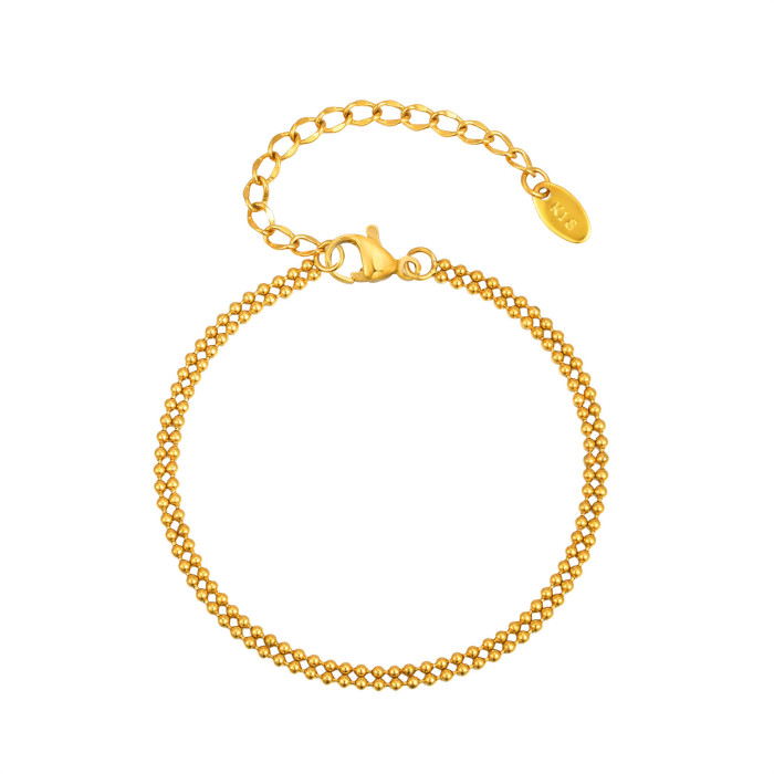 Wholesale Stainless Steel Double Bead Chain Bracelet