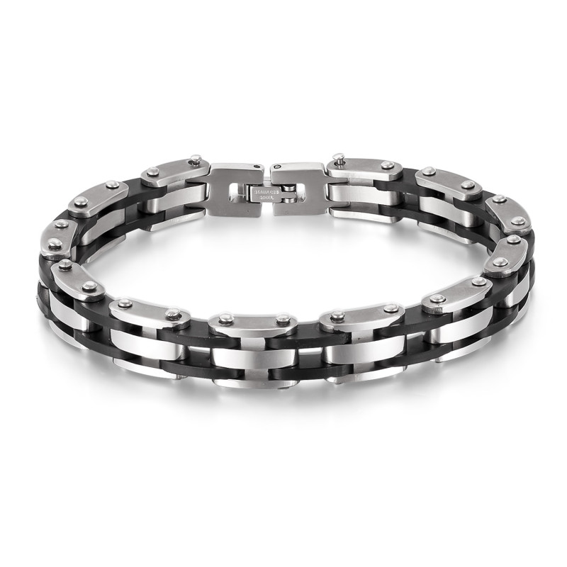Wholesale Stainless Steel Silicone Chain Bracelet