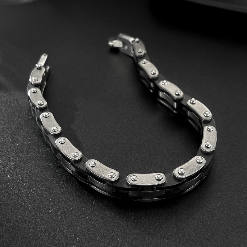 Wholesale Stainless Steel Silicone Chain Bracelet