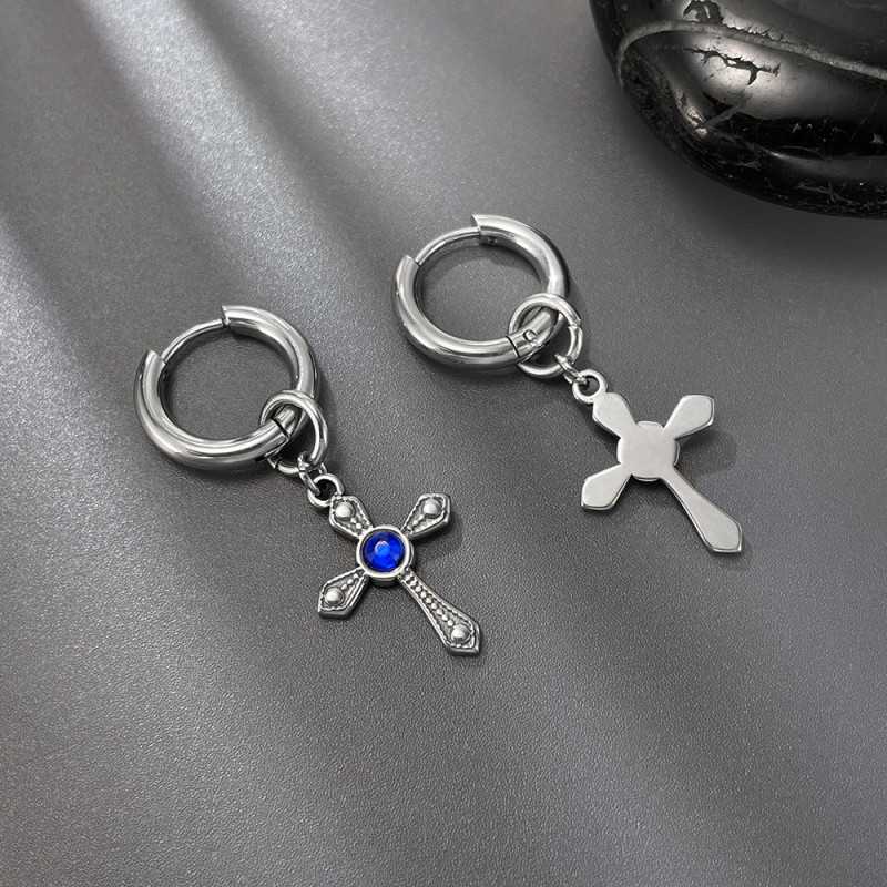 Wholesale Stainless Steel Cross Hoop Earrings