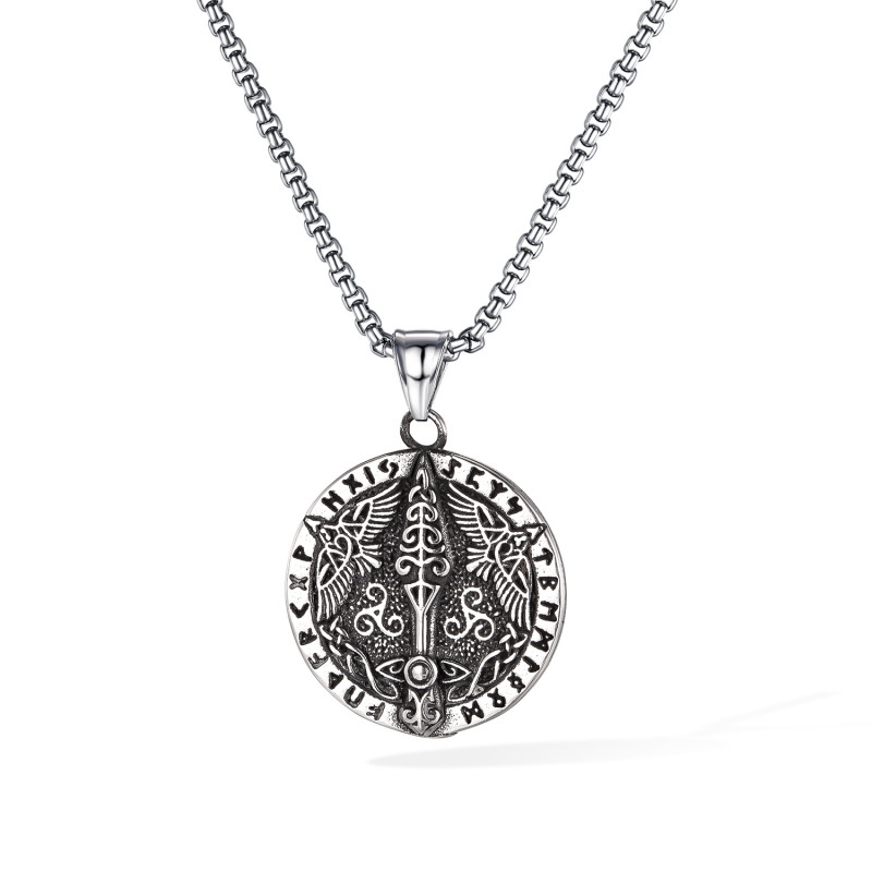 Wholesale Stainless Steel Viking Raven Pendant