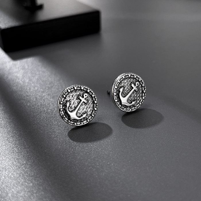 Wholesale Stainless Steel Anchor Stud Earrings