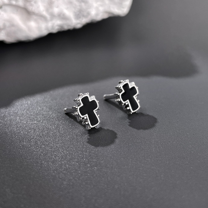 Wholesale Stainless Steel Cross Stud Earrings