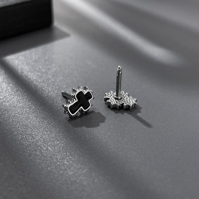 Wholesale Stainless Steel Cross Stud Earrings