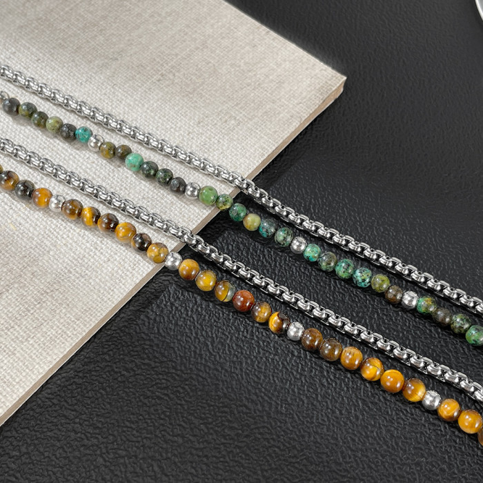 CWholesale Stainless Steel Natural Stone Bracelets