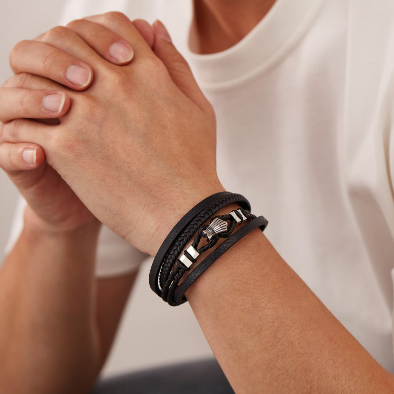 Wholesale Stainless Steel Leather Bracelets