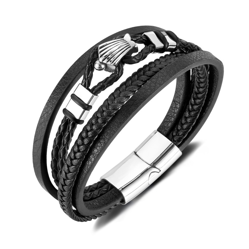 Wholesale Stainless Steel Leather Bracelets