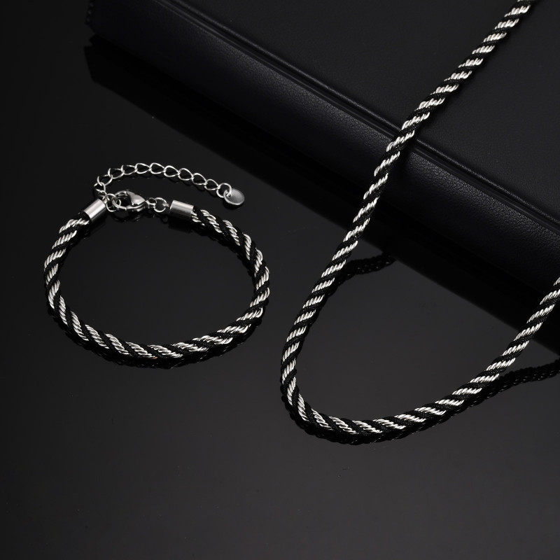 Wholesale Stainless Steel Braided Rope Twist Bracelet