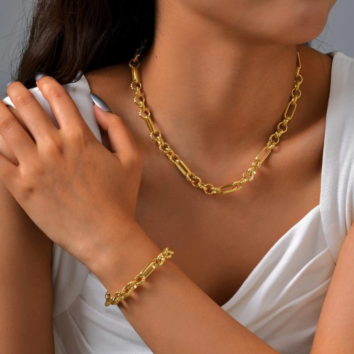 Wholesale Stainless Steel Bracelet Necklace Set