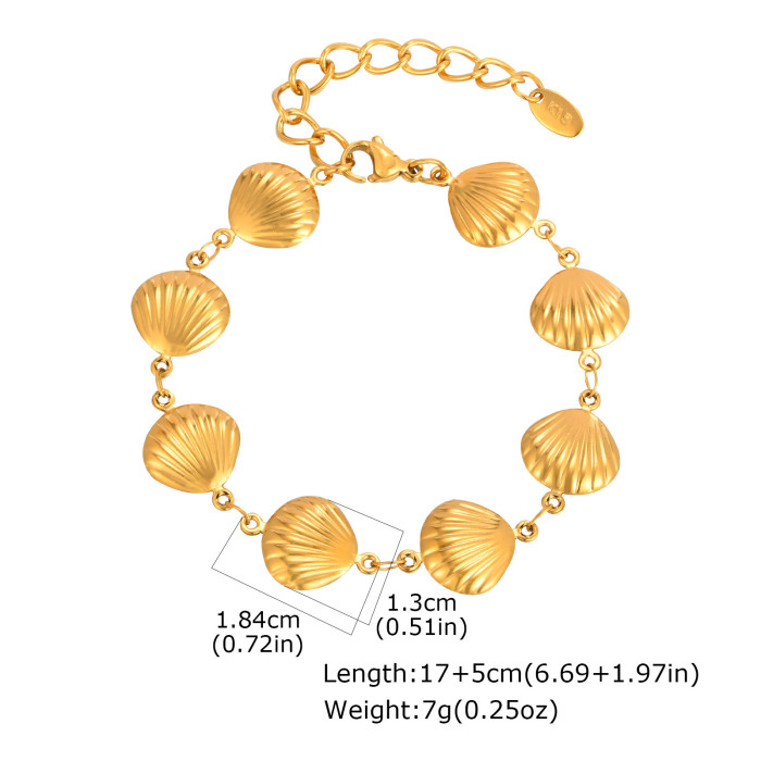 Wholesale Stainless Steel Conch Scallop Bracelet