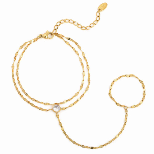 Wholesale Stainless Steel Double Layer Ring Bracelet