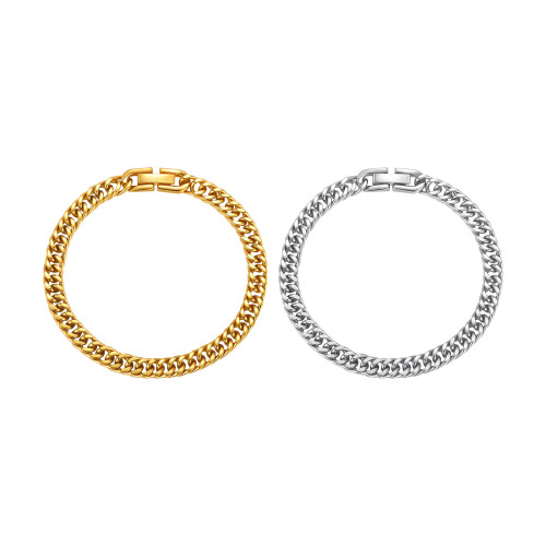 Wholesale Stainless Steel Gold Cuban Chain Bracelet