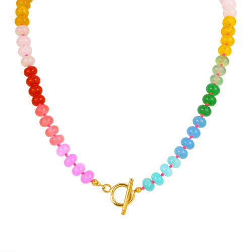 Wholesale Colorful Stone Chain Necklace