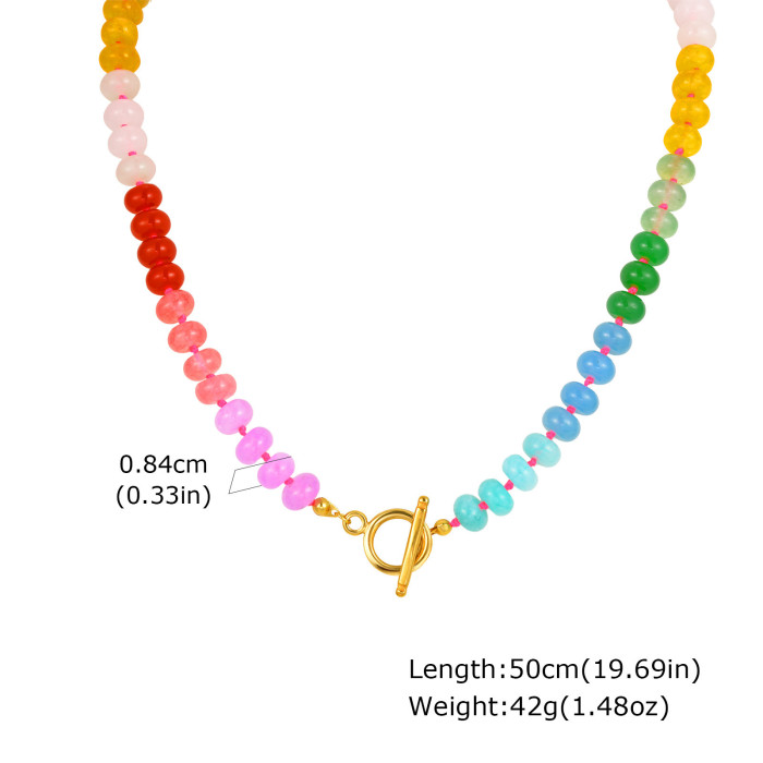 Wholesale Colorful Stone Chain Necklace