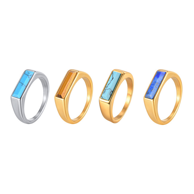 Wholesale Stainless Steel Turquoise Mens Ring