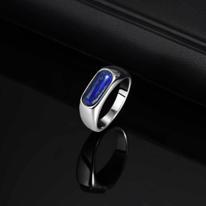Wholesale Stainless Steel Lapis Lazuli Ring