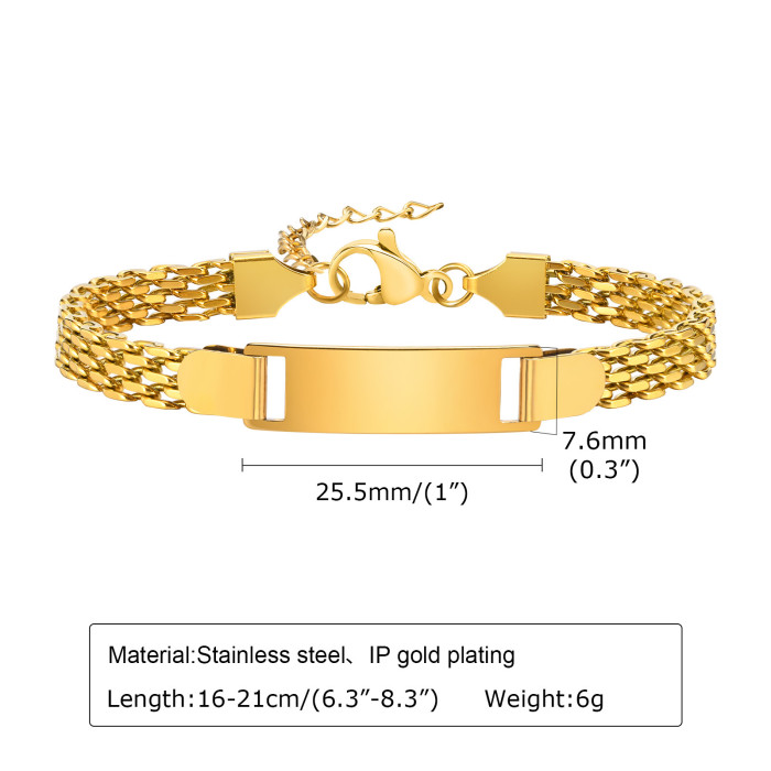 Wholesale Stainless Steel Women Kids Blank ID Bracelet