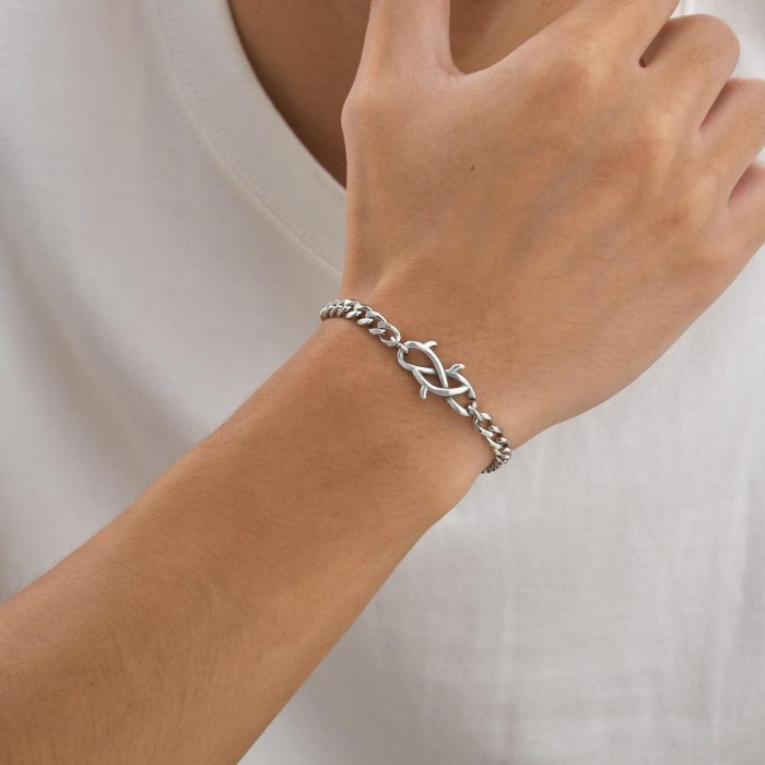 Wholesale Stainless Steel Thorn Mill Chain Bracelet
