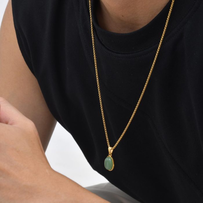 Wholesale Stainless Steel Natural Stone Pendant