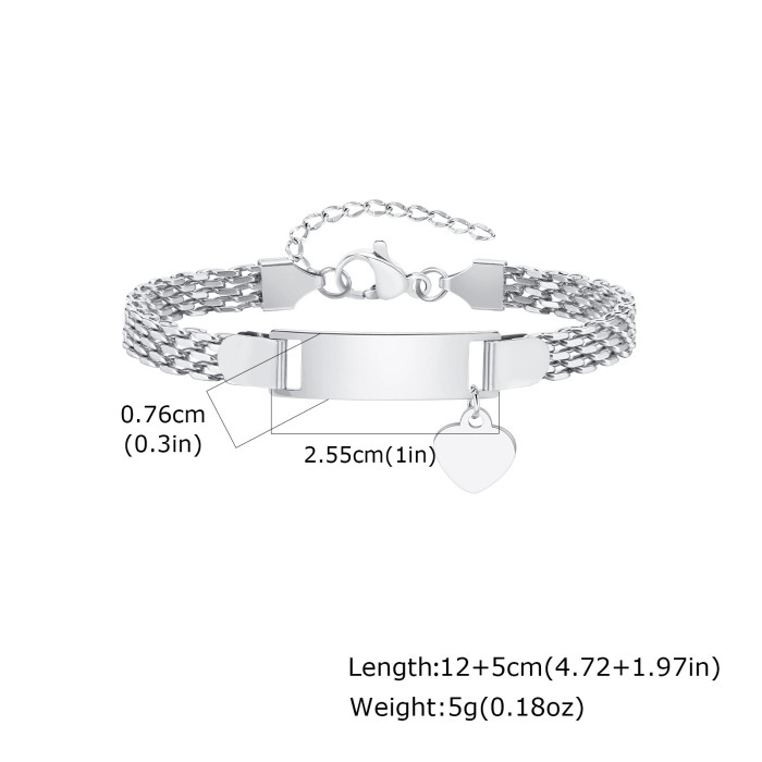 Wholesale Stainless Steel Women Kids Blank ID Bracelet
