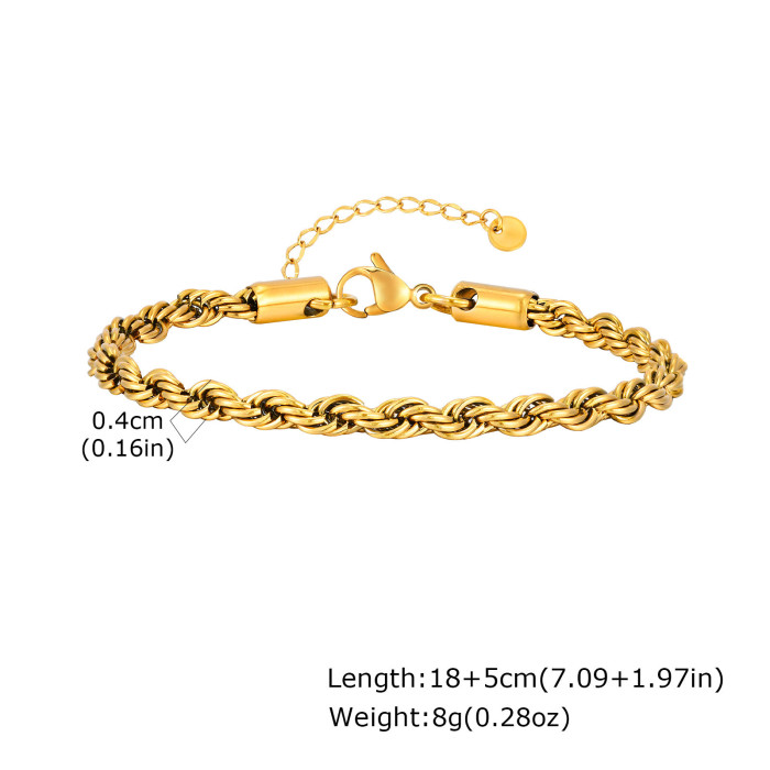 Wholesales Stainless Steel Twist Chain Bracelets