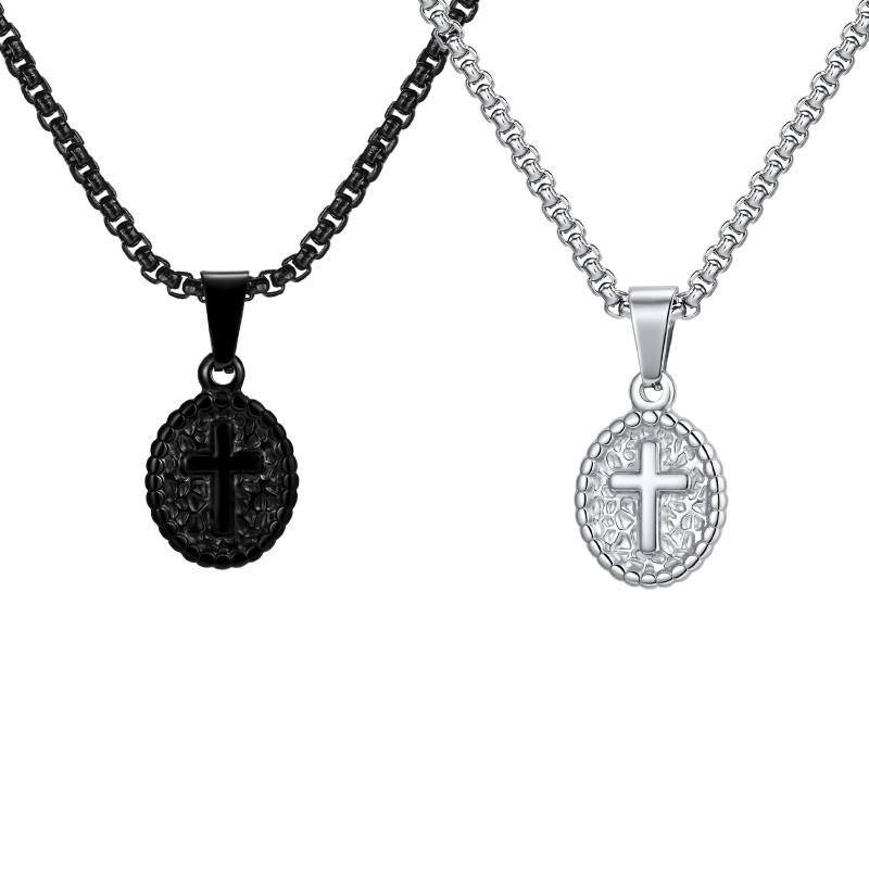 Wholesale Stainless Steel Cross Oval Pendant
