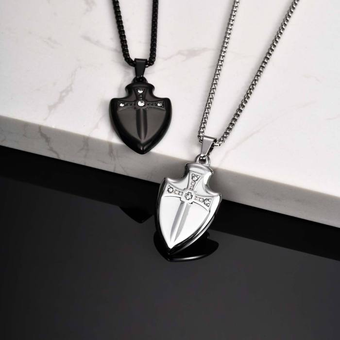 Wholesale Stainless Steel Shield Pendant