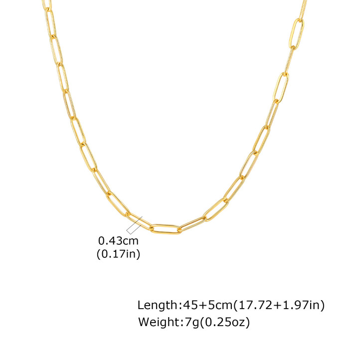Wholesale Stainless Steel Rectangular Chain Necklace