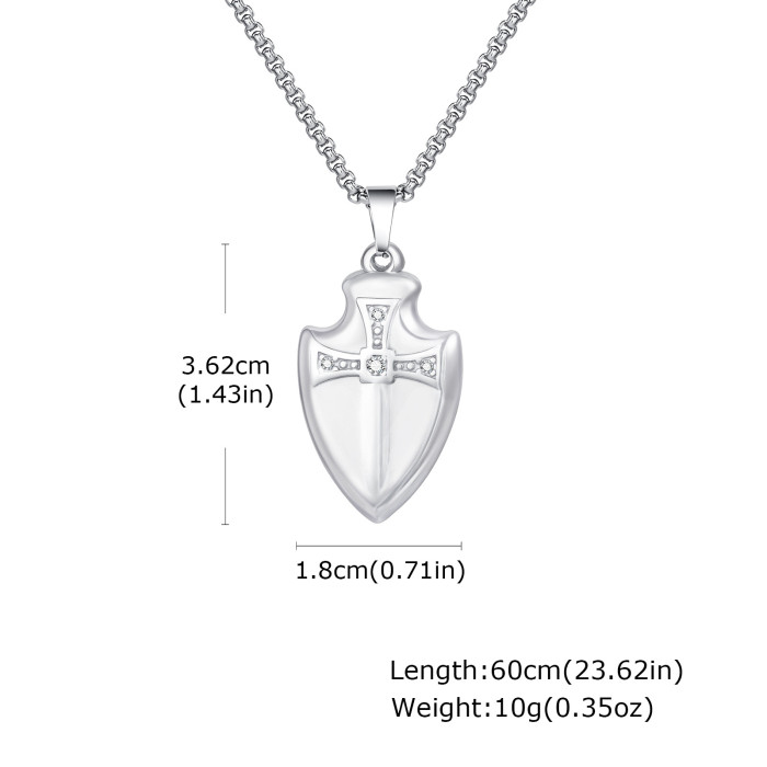 Wholesale Stainless Steel Shield Pendant