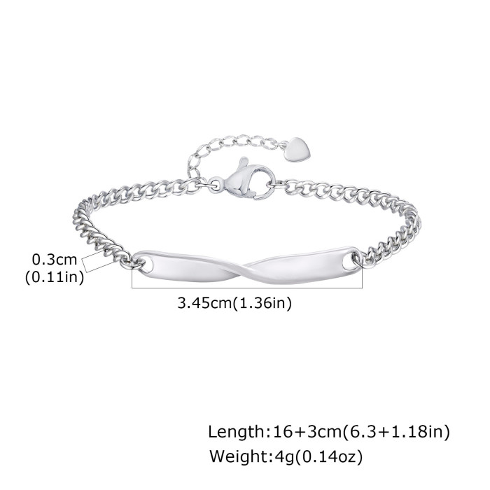 Wholesale Stainless steel Möbius Couple Bracelet