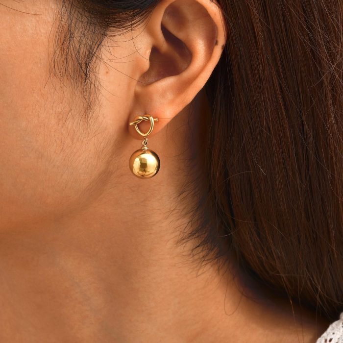 Wholesale Stainless Steel Hollow Bead Earrings