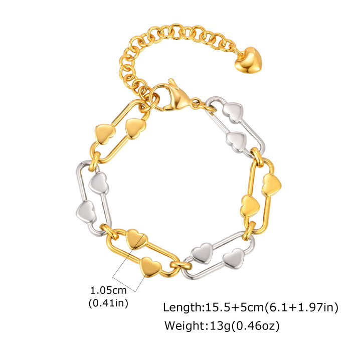 Wholesale Stainless Steel Chain with Heart Bracelet