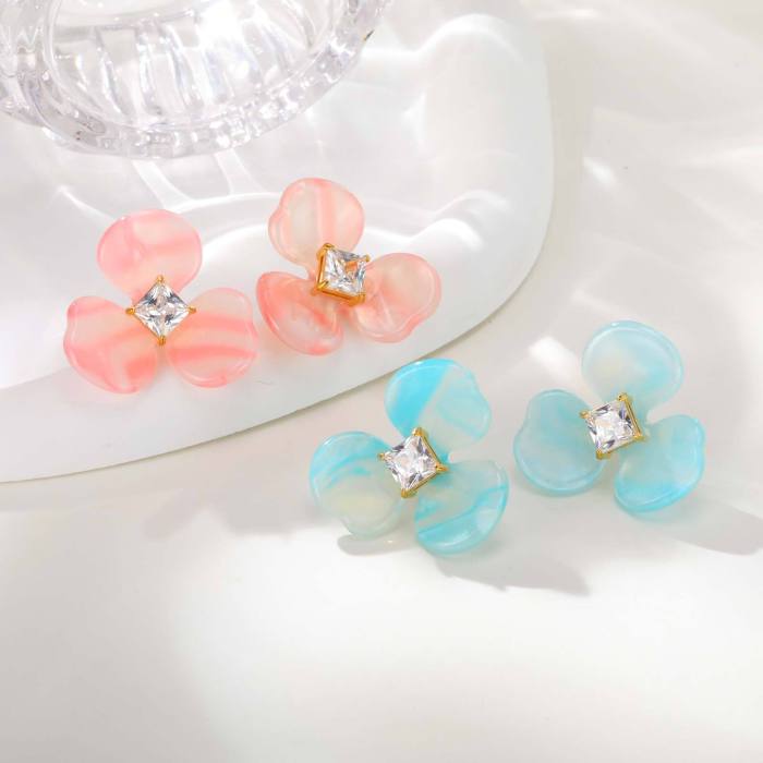 Wholesale Stainless Steel Resin Earrings